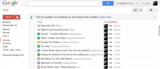 Google Drive Web Activity Google Drive Web Activity