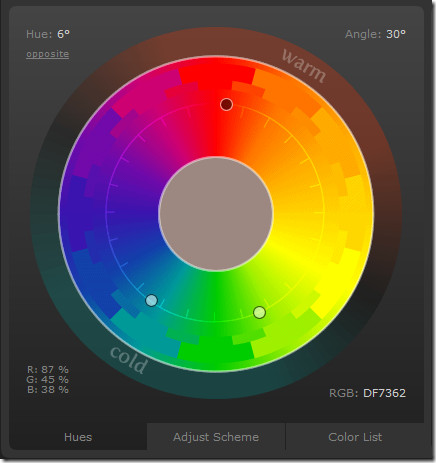 Esquema de cores Disco de cores do Designer