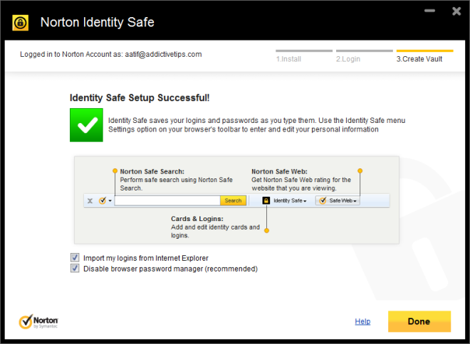 Norton Identity Safe ขั้นสุดท้าย