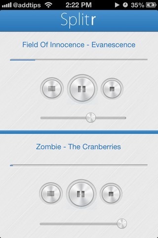 Splitr iOS Tracks Splitr iOS Tracks