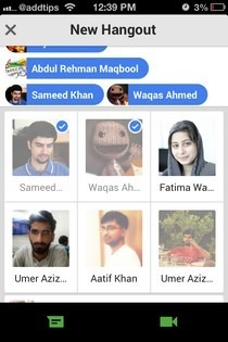 Hangouts iOS Selec Hangouts iOS Selec