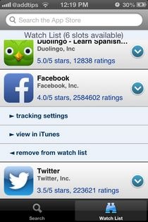 Apps Notifier iOS-Beobachtungsliste Apps Notifier iOS-Beobachtungsliste