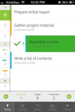 myQuests iOS-Liste myQuests iOS-Liste
