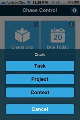 Chaos Control iOS-Optionen Chaos Control iOS-Optionen