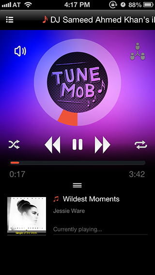 TuneMob iPhone Hosting-Shared-Music-Wiedergabe