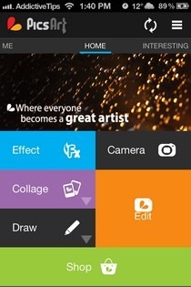PicsArt iOS-Startseite PicsArt iOS-Startseite