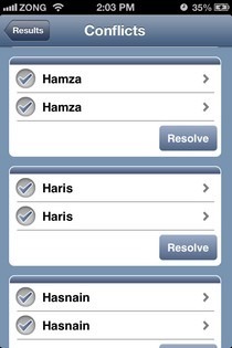 Konflikte mit OneContact iOS Konflikte mit OneContact iOS