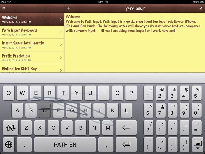 Pfad Eingabe iPad Pfad Eingabe iPad