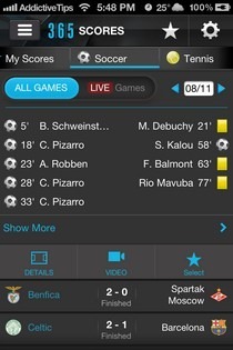 365Scores iOS резултати
