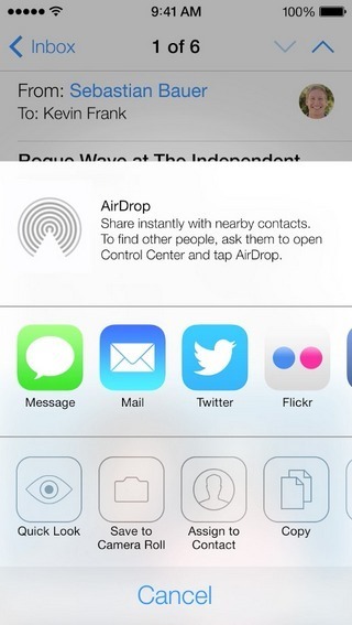 AirDrop iOS 7 AirDrop iOS 7