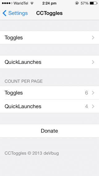 cctoggles налаштовують центр керування ios