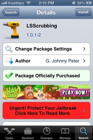 LSScrubbing iOS Cydia