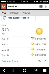 Bing iOS Weather