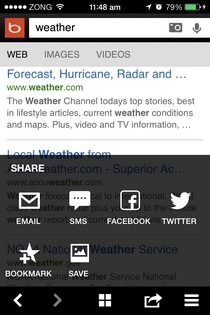Bing iOS Share