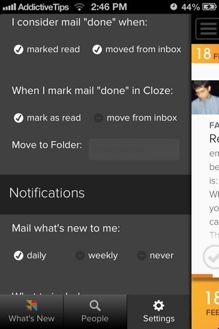 Cloze iOS-indstillinger Cloze iOS-indstillinger
