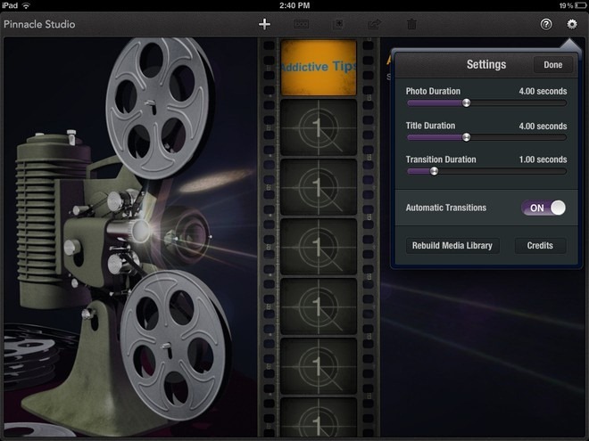 Pinnacle Studio iPad