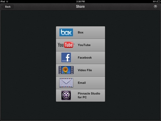 „Pinnacle Studio iPad Share“