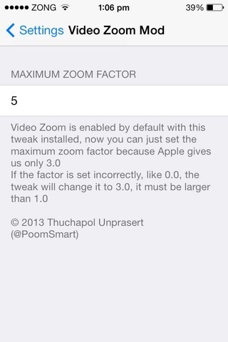 Video Zoom Modu iOS Ayarları