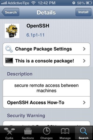 OpenSSH iOS 6