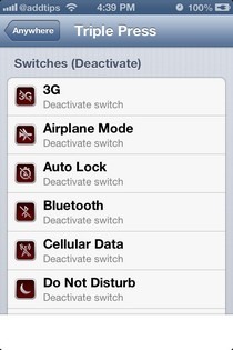 FlipSwitch iOS Deaktivieren