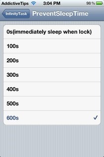 InfinityTask iOS SleepTme