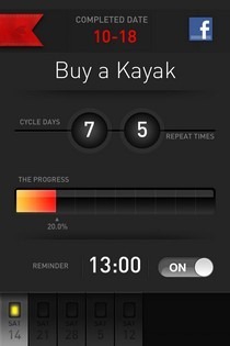 Goal Go Marcar progreso de tarea de iOS Goal Go Marcar progreso de tarea de iOS