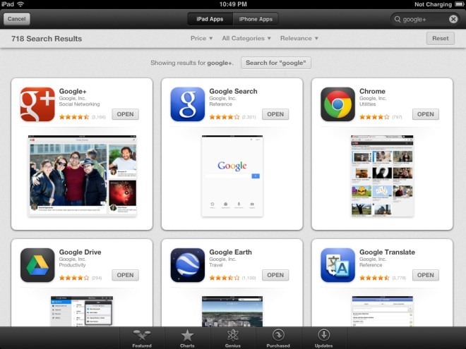 App Store Hledat iPad iOS 6