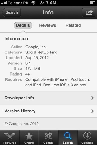 „App Store“ programos informacija „iPhone iOS 6“