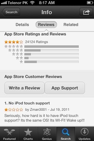 App Store -sovellusten arvioinnit ja arvostelut iPhone iOS 6