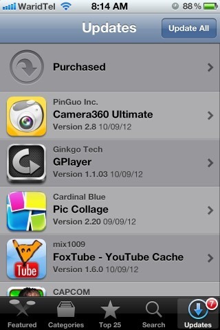 Aktualizace obchodu App Store iPhone iOS 5