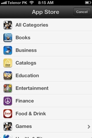 Κατηγορίες App Store iPhone iOS 6