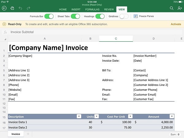 Microsoft Excel για iPad (2)