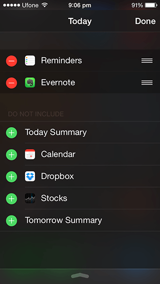 iOS 8 Widget - Configuratie