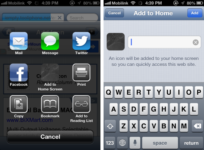 Hinzufügen von leeren (fast) transparenten Symbolen zum iOS-Startbildschirm ohne Jailbreak Hinzufügen von leeren (fast) transparenten Symbolen zum iOS-Startbildschirm ohne Jailbreak