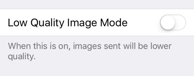 מצב תמונה ios-10 באיכות נמוכה