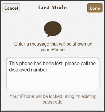 Panel ztraceného režimu iOS 6 (2) Panel ztraceného režimu iOS 6 (2)