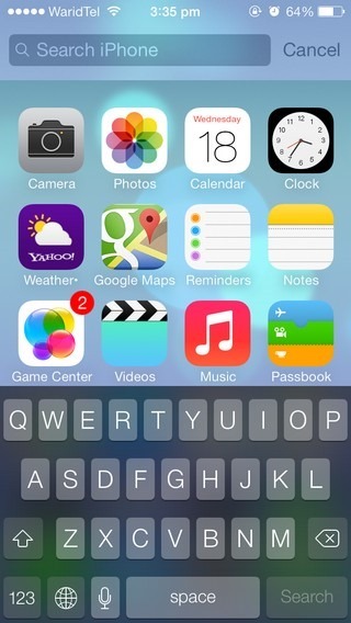 Spotlight Search iOS 7 Spotlight Search iOS 7