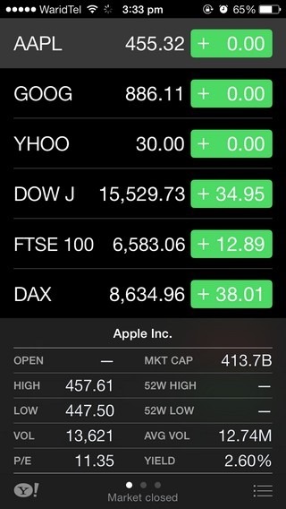 Aktien iOS 7 Aktien iOS 7