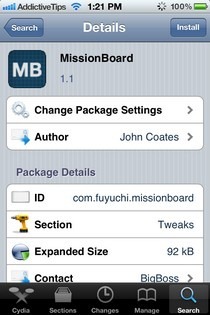 MissionBoard Cydia