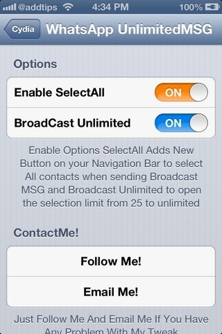 การตั้งค่า WhatsApp UnlimitedMSG iOS