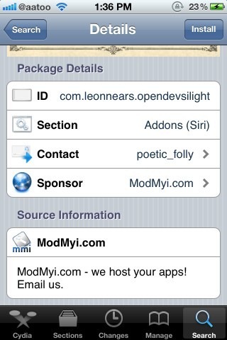 SiLight Cydia