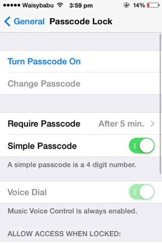 iPhone iPad iPod touch-Passcode-Sperreinstellungen