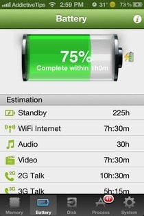 Core Monitor iOS-batteri