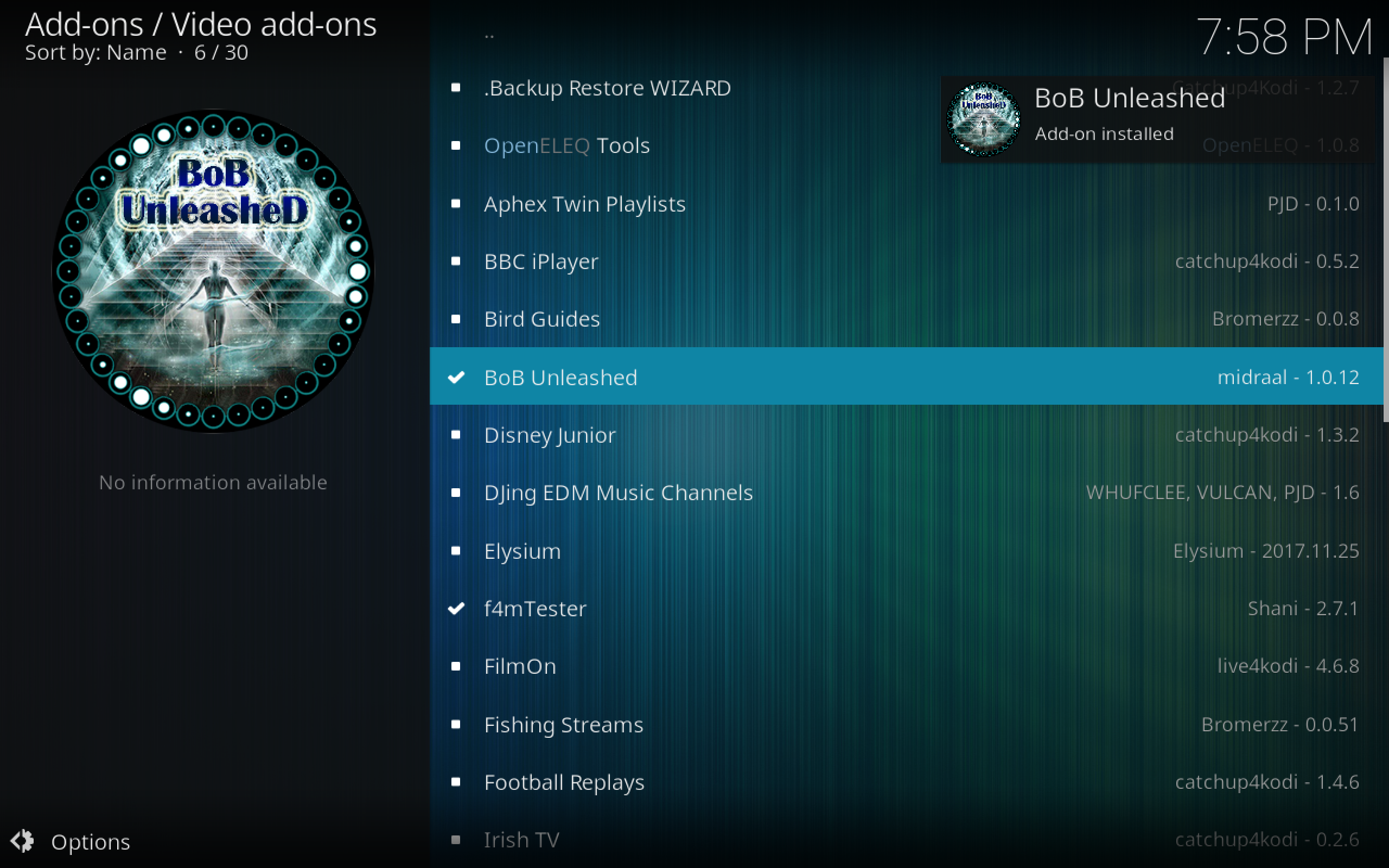 BoB Unleashed kodi add-on