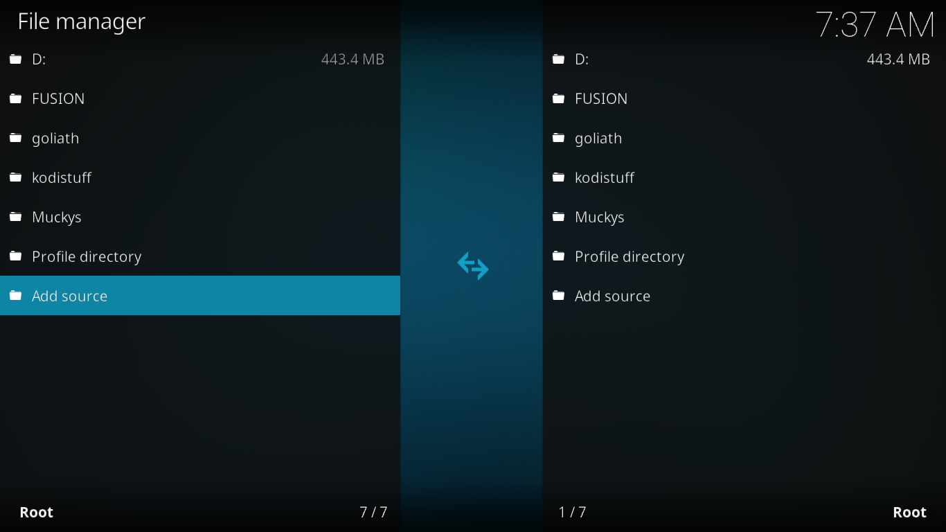 Schermata File Manager