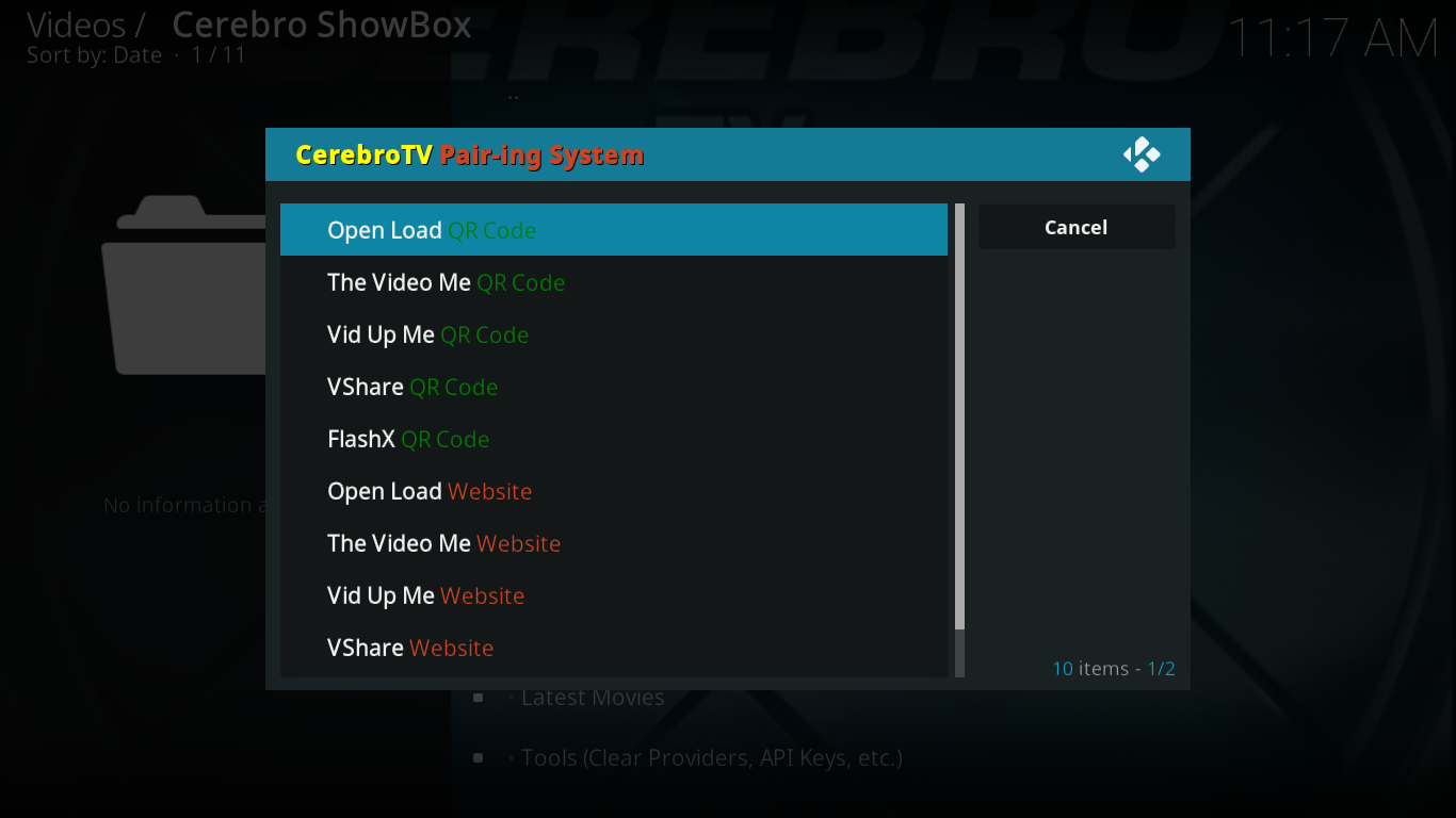 Cerebro Showbox parring