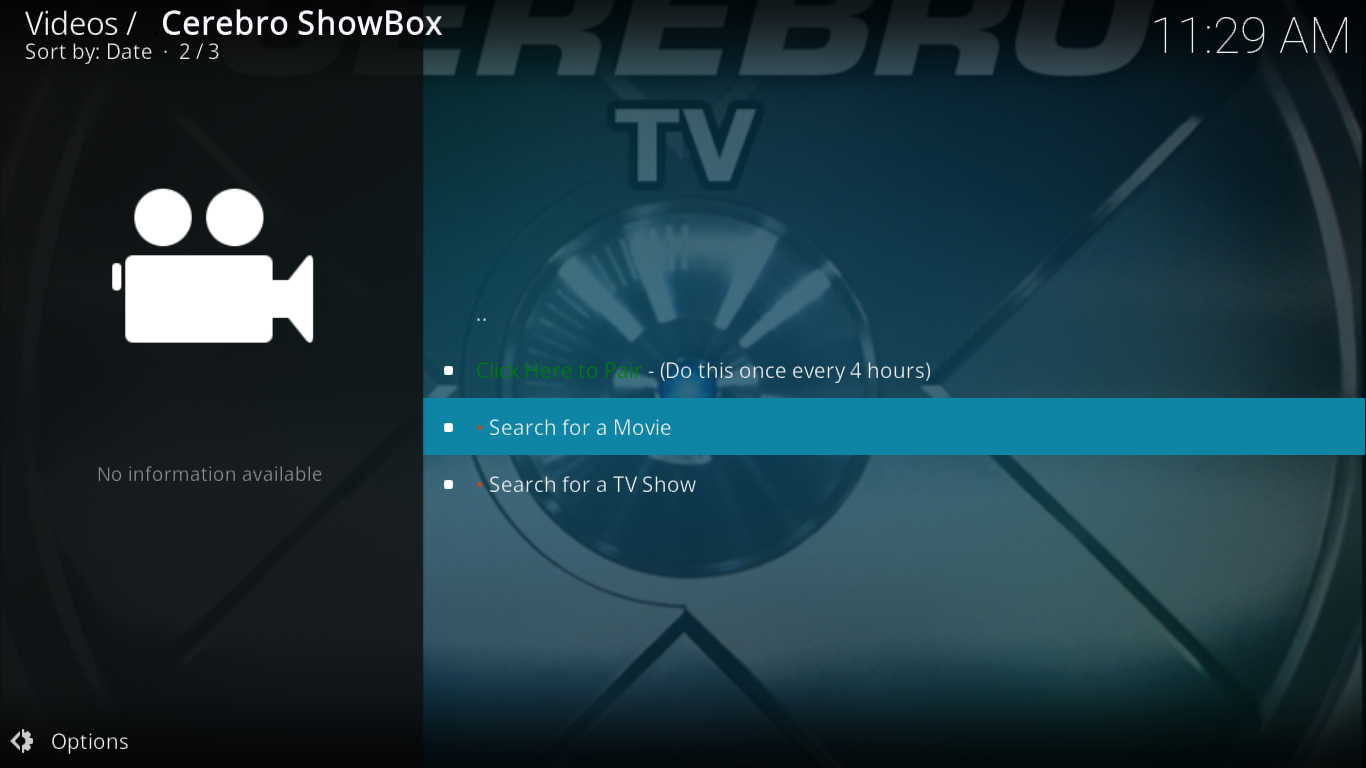 Cerebro Showbox Search