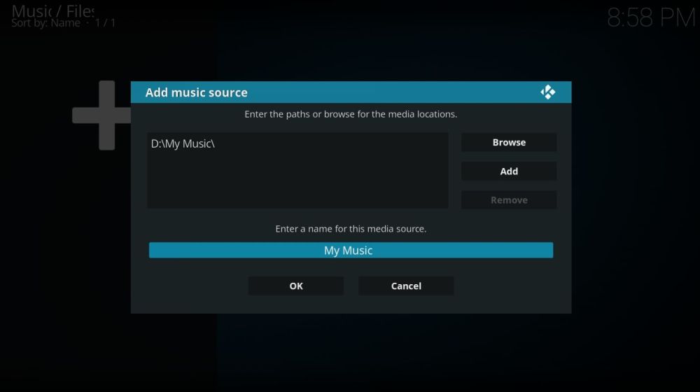 Hinzufügen von Musik zur Kodi Library Benennen von Musik