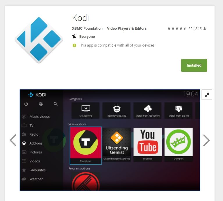 Kodi Android TV - στιγμιότυπο οθόνης 1