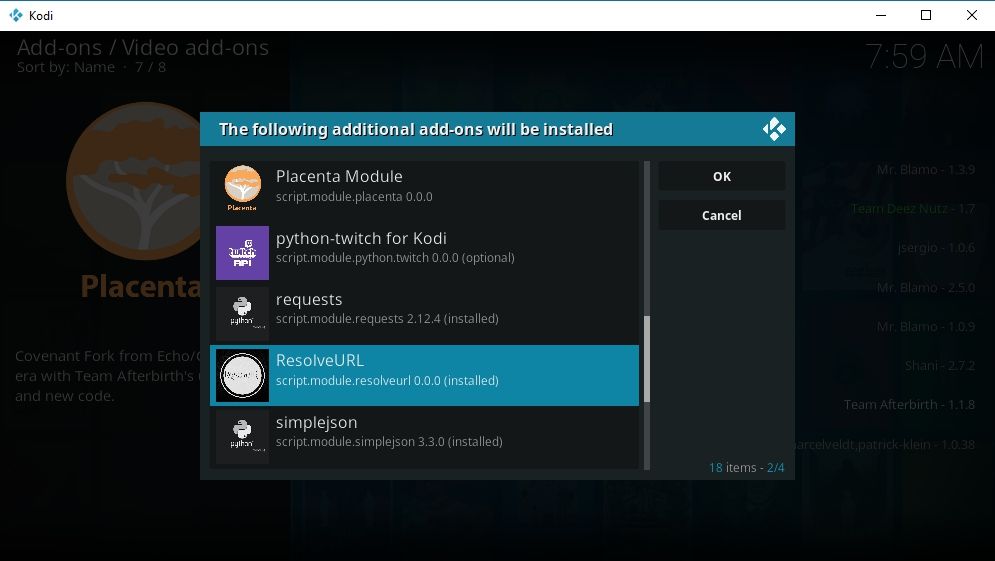 ResolveURL pro Kodi 3 - Závislost na Kodi